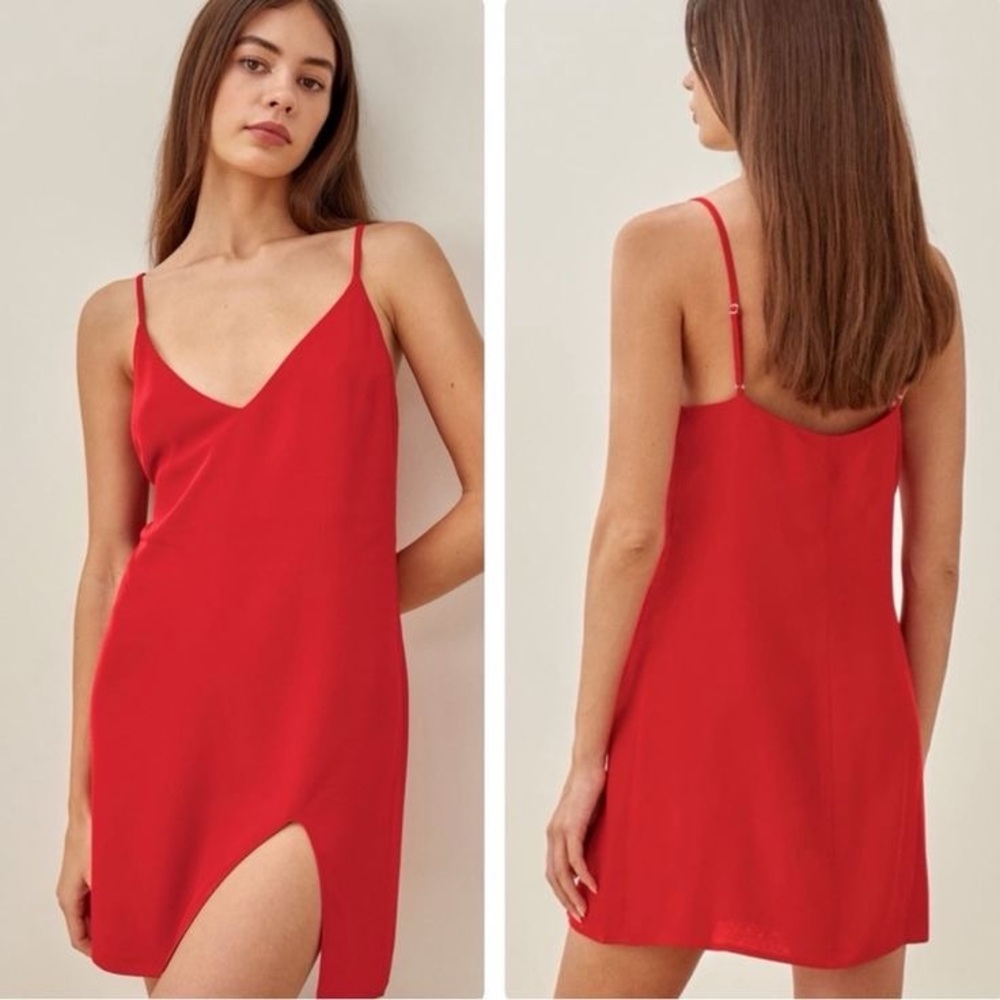 Reformation “Marlowe” Red Slip Dress
